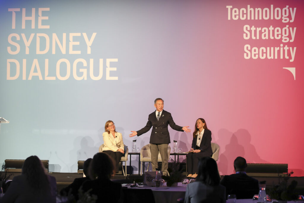 CEO Atsuyoshi Koike in conversation with Michael Browning, CEO for Brunswick Group Asia Pacific (left), at The Sydney Dialogue 2025